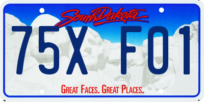 SD license plate 75XF01