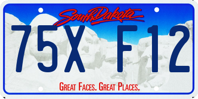 SD license plate 75XF12