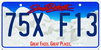 SD license plate 75XF13