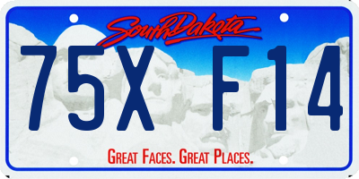 SD license plate 75XF14