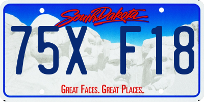 SD license plate 75XF18