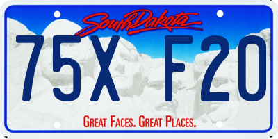 SD license plate 75XF20