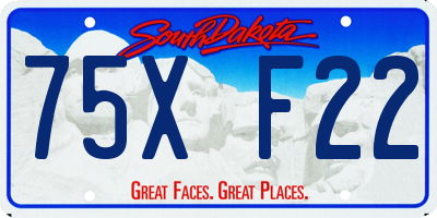 SD license plate 75XF22