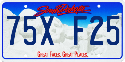 SD license plate 75XF25