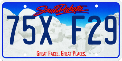 SD license plate 75XF29