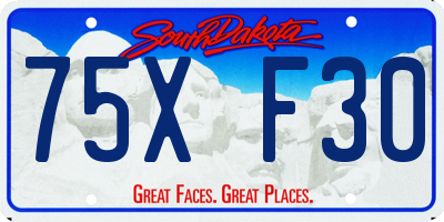 SD license plate 75XF30
