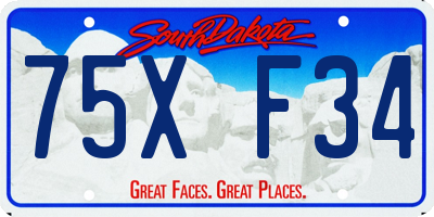 SD license plate 75XF34