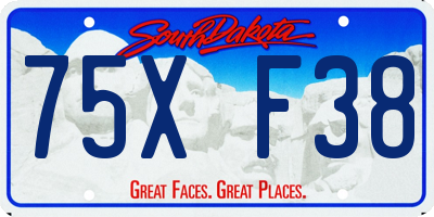 SD license plate 75XF38