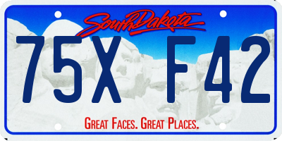 SD license plate 75XF42