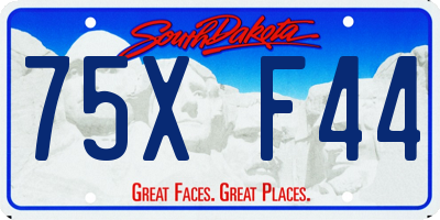 SD license plate 75XF44