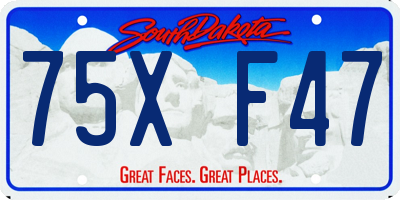 SD license plate 75XF47