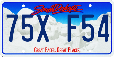 SD license plate 75XF54