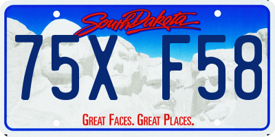 SD license plate 75XF58