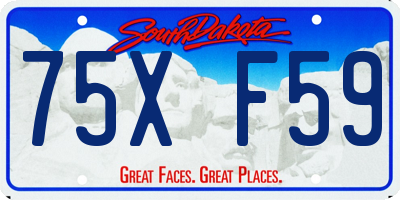 SD license plate 75XF59