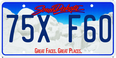 SD license plate 75XF60