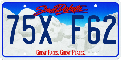 SD license plate 75XF62