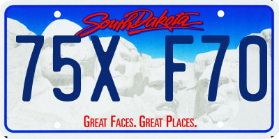 SD license plate 75XF70
