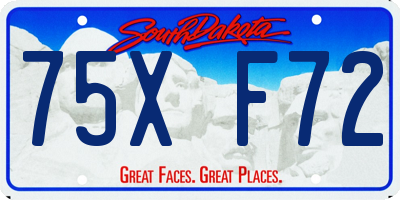 SD license plate 75XF72