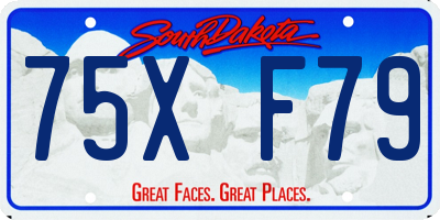 SD license plate 75XF79