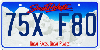 SD license plate 75XF80