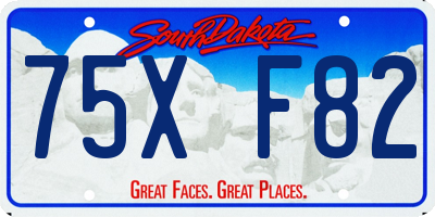 SD license plate 75XF82