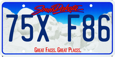 SD license plate 75XF86