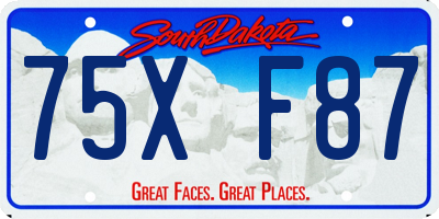 SD license plate 75XF87