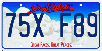 SD license plate 75XF89