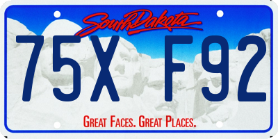 SD license plate 75XF92