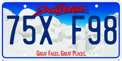 SD license plate 75XF98