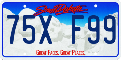 SD license plate 75XF99