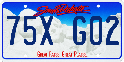 SD license plate 75XG02