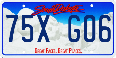 SD license plate 75XG06