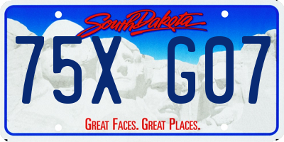SD license plate 75XG07