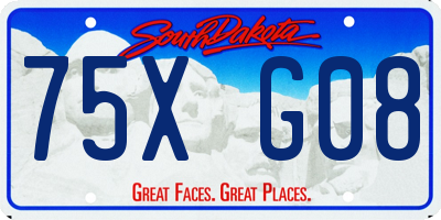 SD license plate 75XG08