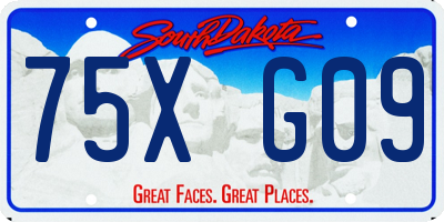 SD license plate 75XG09