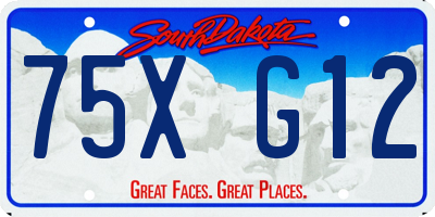 SD license plate 75XG12