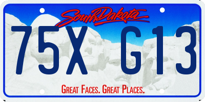 SD license plate 75XG13