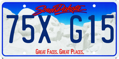 SD license plate 75XG15