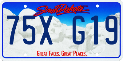 SD license plate 75XG19