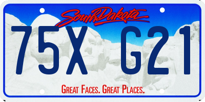 SD license plate 75XG21