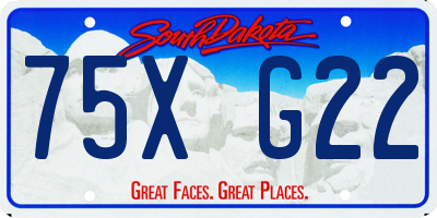 SD license plate 75XG22