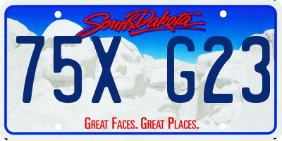 SD license plate 75XG23