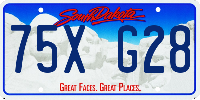 SD license plate 75XG28