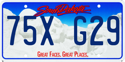 SD license plate 75XG29