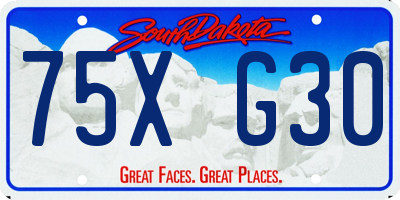 SD license plate 75XG30