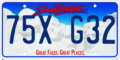 SD license plate 75XG32