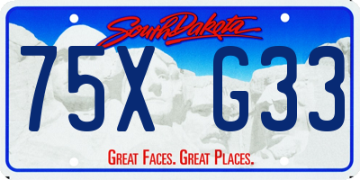 SD license plate 75XG33