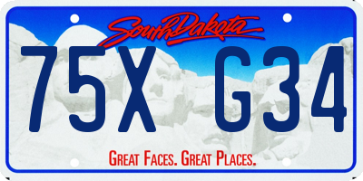 SD license plate 75XG34