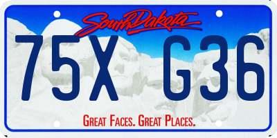 SD license plate 75XG36